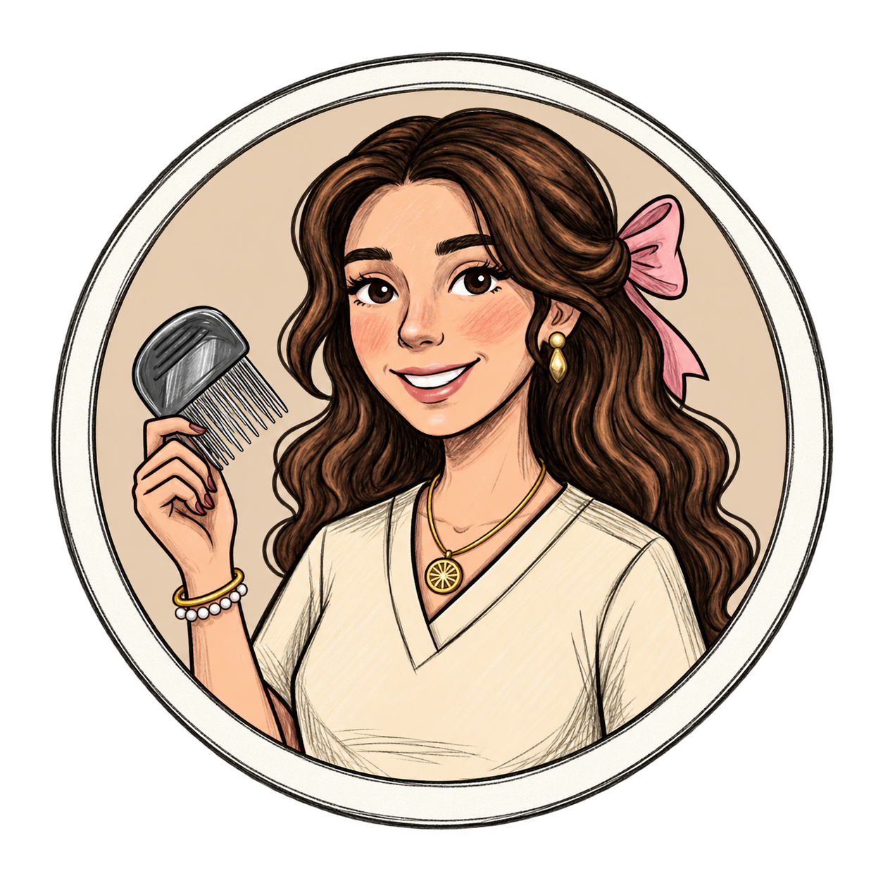 The Lice Lady circular illustrated logo